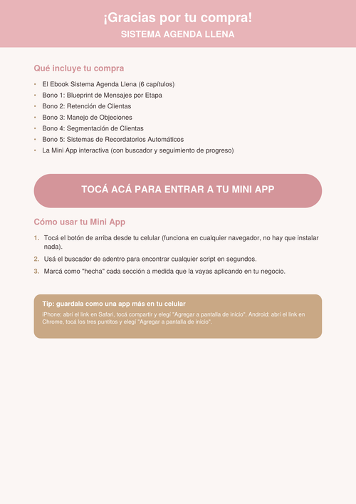 Sistema Agenda LLena: Sistema de Ventas por WhatsApp para Estetica